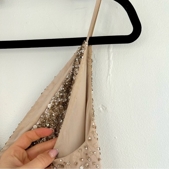 BHLDN Avery Pink Sequin & Tulle Maxi Dress Spaghetti Strap Bridesmaid - Picture 15 of 15